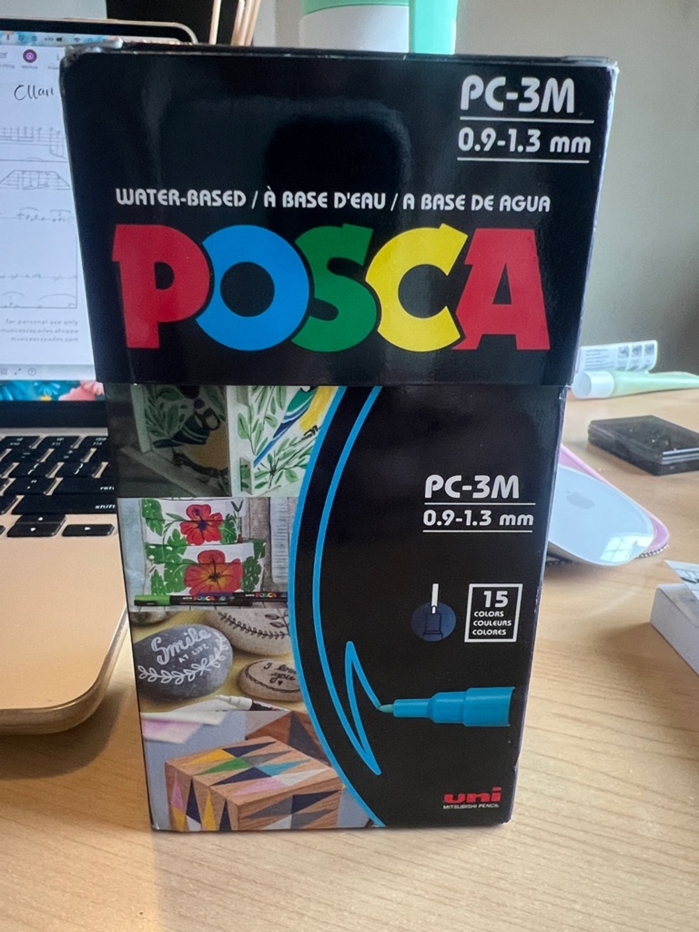 POSCA PC-3M Paint Marker Set - Black Box with Multicolor Logo